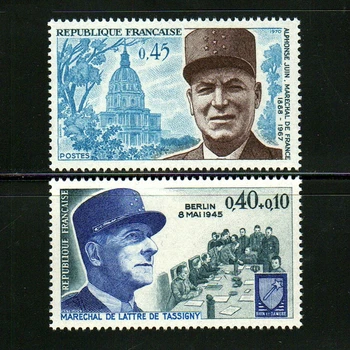 2 шт./компл. Новая почтовая марка Франции 1970 Маршал военачальник Гравировка почтовых марок MNH