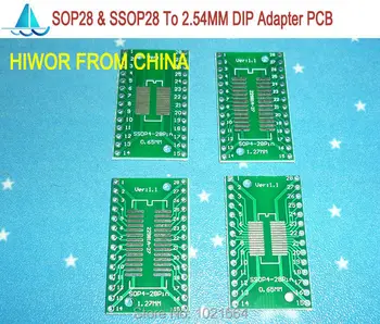 20 шт./лот 1.27 ММ Шаг SOP28 Pin и 0.65 ММ Шаг SOP28 - 2.54 ММ DIP24 Pin SMD Адаптер Для DIP печатной ПЛАТЫ Pinboard SMD Конвертер