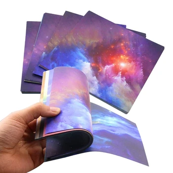 200 листов бумаги для оригами с рисунком галактики и космических звезд, двусторонняя цветная бумага для оригами для художественных поделок (6x6 дюймов)