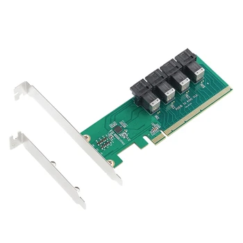 2024 Новый адаптер U.2 для PCIE PCI-Express3.0 X16 на 4 порта MiniSAS SFF-8643 SFF-8639 Плата расширения Riser- для PCI-E NVME U.2 SSD