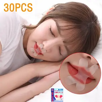 30шт полосок для сна Усовершенствованная нежная лента для рта для улучшения дыхания через нос, Улучшенная возможность спать по ночам, меньше дышать ртом