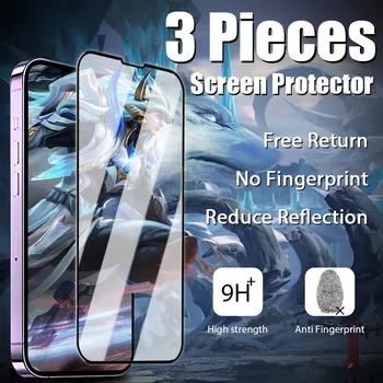 3шт Защитная Пленка с Полным Покрытием Для iPhone 14 15 Pro Max 11 Pro XR XS Max Закаленное Стекло Для iPhone 14 7 8Plus 12 13 Mini Glass