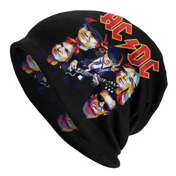 AC DC Австралийская рок-группа Bonnet Beanie Вязаная Шапка в стиле Хип-Хоп Унисекс Черного цвета От Bennadn На Deviant Art Skullies Beanies Cap
