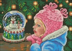NN-Хлопковая вышивка крестиком в тон, RS Хлопок, поставляется с журналом - Dim 08936, Рождественское желание девушки