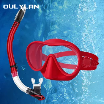Oulylan Маска для подводного плавания с трубкой, набор очков для дайвинга для взрослых, очки для плавания, набор трубок, Регулируемое оголовье, снаряжение для подводного плавания.