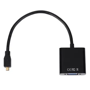 Адаптер-конвертер 1080P Micro HDMI-совместимый с VGA женский видеокабель для портативных ПК, черный цифровой адаптер, прямая поставка, горячая