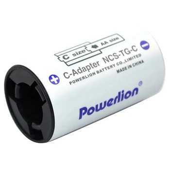 Адаптеры для аккумуляторов Powerlion размера C, Чехол для преобразователя батарейных отсеков типа AA в C Для использования с батарейными элементами типа AA - 4 упаковки