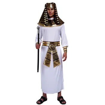 Белый Человек Король Египта Косплей Хэллоуин Египетский Традиционный Халат Фараона Костюмы Карнавал Пурим Парад Ролевая Игра Вечернее Платье