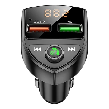 Беспроводной автомобильный адаптер Bluetooth Адаптер FM-радио автомобильный адаптер Bluetooth Поддержка громкой связи, MP3-плеера, TF-карты