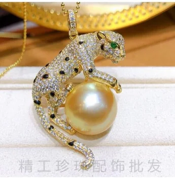 Великолепное ожерелье с натуральным круглым жемчугом из золота Южно-Китайского моря AAAAA 11-10 мм