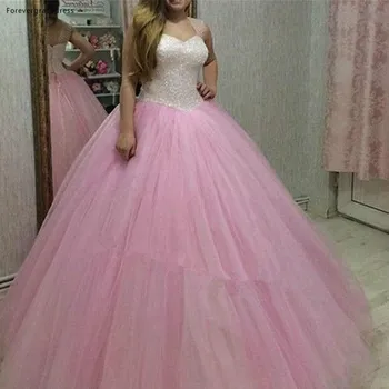 Винтажное Розовое Пышное платье из высококачественного тюля, милое бальное платье для девочек на 16 лет, большие размеры, сшитое на заказ