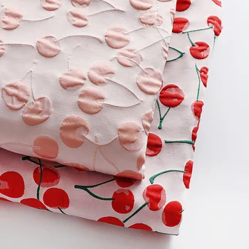 Высококачественная свежая вишневая пряжа stoff, окрашенная рельефным жаккардом в стиле пэчворк, Мягкая и цветостойкая летняя юбка ручной работы DIY