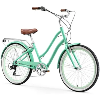 Гибридный женский велосипед EVRYjourney Steel Step-Through Touring Hybrid, скоростной велосипед 1/3/7/21, 26 дюймов, разных цветов