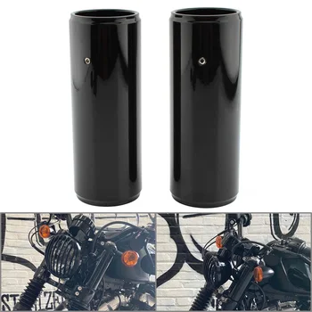 Глянцевый Черный Мотоцикл 50 мм Передняя Вилка Крышка Комплект 2 шт. Для Harley-Davidson Sporster X48 2016 2017 2018 2019 2020 2021 2022 2023