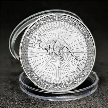 Горячая коллекционная безналичная посеребренная патриотическая памятная монета Australia 2021 kangaroo для праздничных подарков Бесплатная доставка