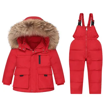 Детский комбинезон для мальчика, зимняя пуховая куртка, комбинезон, теплая детская парка, пальто с капюшоном, детский зимний комбинезон, комплект одежды для маленьких девочек, комплект одежды для малышей