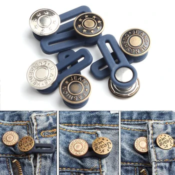 Джинсы с выдвижной пуговицей, Регулируемая Съемная удлиненная пуговица для одежды Jeans 3