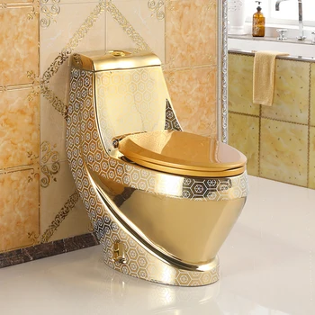 Домашний Сливной Золотой Водосберегающий дезодорант для унитаза в европейском стиле, цветной Креативный Индивидуальный фарфоровый унитаз