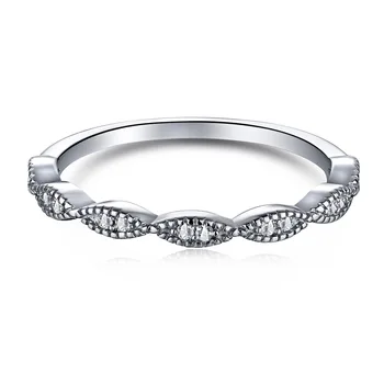 Кольцо из стерлингового серебра 925 Пробы Женская волна с закрытым ртом Тонкий круг Ретро Простое кольцо ручной работы