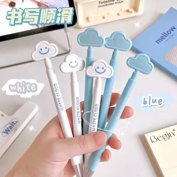 корейские канцелярские принадлежности, милые ручки, улыбающиеся облака, ручки для письма, простые и приятные в использовании для студентов, черные быстросохнущие гелевые ручки 0,5 мм