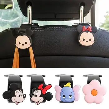Креативные автомобильные принадлежности Kawaii Disney, крючки для заднего сиденья с Микки и Минни, Маленькие аксессуары для автомобиля