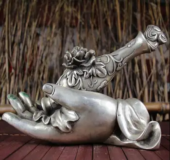 Медная статуэтка Медный позолоченный серебряный кабинет предметы домашнего обихода принадлежности для рукоделия ручная ваза Пион