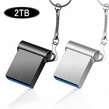 Мини-высокоскоростной USB-накопитель 2 ТБ pen drive 2 ТБ pendrive флешка металлический U-диск memo cel usb 3.0 stick подарок с бесплатным логотипом телефон /Автомобиль