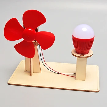 Модель ветрогенератора DIY Детская научная ИГРУШКА STEM Technology Гаджет Деревянный Набор физики Обучающая игрушка для детей