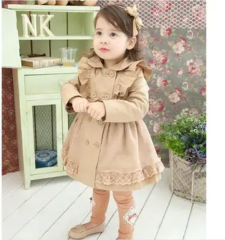 Модное пальто с цветочным узором для девочек 2