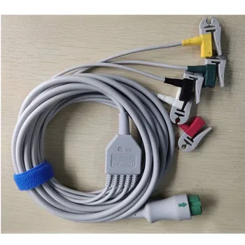Монитор Mindray EA6252A с 12-контактным 5-выводным встроенным кабелем для ЭКГ-диагностики IEC Clip-типа