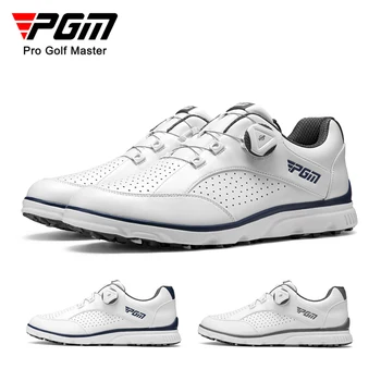 Мужская обувь для гольфа PGM, шнурки с ручкой, Нескользящие, водонепроницаемая мужская спортивная обувь, кроссовки XZ245