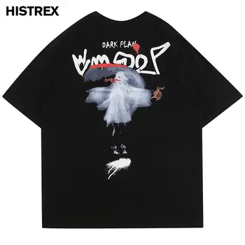 Мужская футболка Y2K Streetwear, Футболка Ghost Graphic Hipster, Хлопковая футболка Для косплея на Хэллоуин 2023 Года, Женские Свободные топы Унисекс