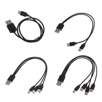 Мультизарядный Кабель USB C Разветвитель Кабеля 3 4 в 1 Шнур Быстрой Зарядки с 3 4 Штекерными Портами Type-C для Телефона Планшета