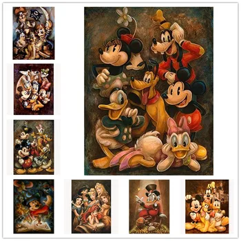 Наборы для вышивания крестом с алмазной росписью Disney 5D, Микки Маус и Дональд Дак, Художественная вышивка со стразами, украшение для дома, Мозаичный подарок