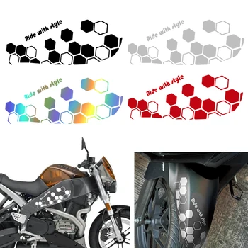 Наклейки на крыло мотоцикла, шестиугольные светоотражающие наклейки, светоотражающие наклейки на кузов, наклеивающиеся на кузов в форме пчелиных сот.