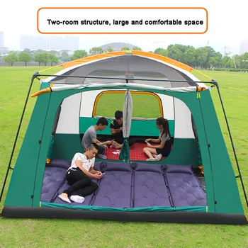 Наружная Ветрозащитная Семейная походная палатка Портативная палатка для кемпинга пеших прогулок