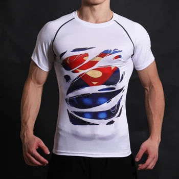 Новая модная повседневная футболка с компрессионным 3D-принтом, летняя мужская футболка с коротким рукавом, тонкие дышащие быстросохнущие топы и тройники