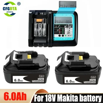 НОВЫЙ Со Светодиодным Зарядным Устройством Литий-ионный Аккумулятор 18 V 6000 mAh для Makita 18v Battery 6Ah BL1840 BL1850 BL1830 BL1860 LXT400
