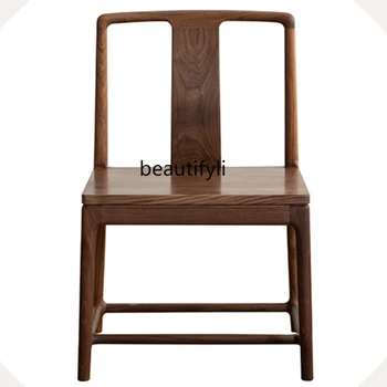 Обеденный стул из массива дерева в китайском стиле, стул из Бычьего рога, спинка табурета, Деревянный Чайный стул для домашнего отдыха