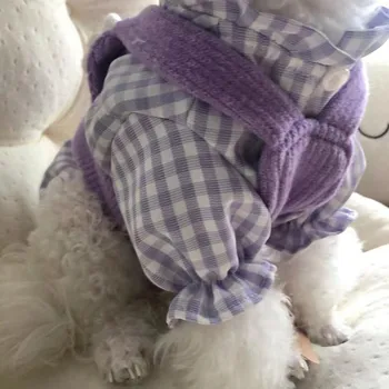 Одежда для собак в корейском стиле, фиолетовый свитер, жилет, одежда для собак, Весенняя толстовка для маленьких собак, Летняя роскошная одежда, рубашка, комбинезон, Укороченный