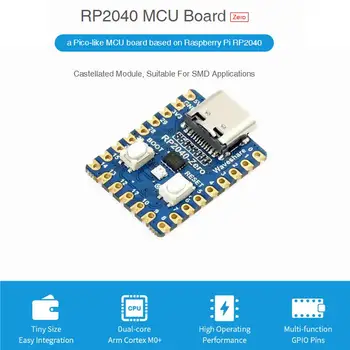 Оригинал для Raspberry Pi PICO Development Board RP2040-Zero Mini Микроконтроллер Двухъядерный Cortex M0 + процессор 2 МБ Flash X0N1