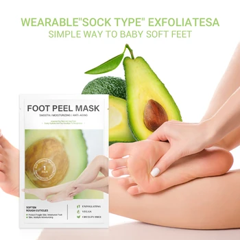 Отшелушивающие маски для ног с авокадо Organic - Увлажняющая маска для сухой кожи детских ножек - мгновенно заживляет сухие потрескавшиеся ступни