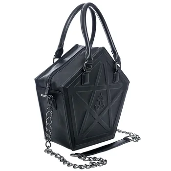 Пентаграмма в форме звезды из темного металла, готические сумки большого размера, модные сумки для косплея в стиле панк