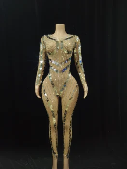 Полное бриллиантовое платье для длинного выступления на вечеринке в клубе nightclubbarsinger PerformanceCostumeStage
