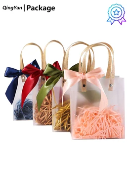 Прозрачный подарочный пакет, высококачественная подарочная сумка для переноски, пакет для конфет для подружек невесты, пакет для упаковки подарков на день рождения в стиле Ins
