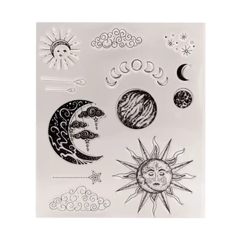 Прозрачный Штамп Для Изготовления Скрапбукинговых Карточек С Тиснением Солнце Луна Резиновый Штамп