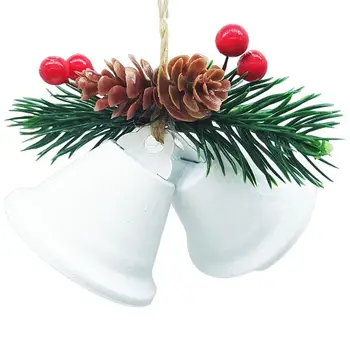Рождественские колокольчики, милые колокольчики, рождественские гобелены, украшения из искусственной ели, декор из красных ягод, красно-белая и зеленая вечеринка