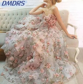 Романтическое свадебное платье с вырезом сердечком, красочный халат невесты без рукавов длиной до пола, классическое свадебное платье с аппликацией Robe De Mariée