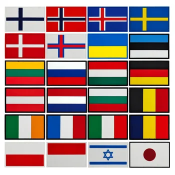 Россия Германия Ирландия Флаг ПВХ Волшебная Наклейка Бельгия Польша Ранс Крюк и петля 8x5 см Нашивка Украина Израиль 3D Резиновый Значок Аппликация