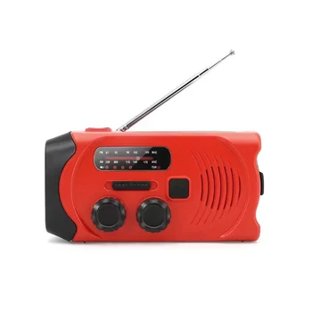 Ручное солнечное радио, аварийное радио со светодиодной подсветкой, портативное метеорологическое радио для экстренного предупреждения стихийных бедствий на открытом воздухе-A